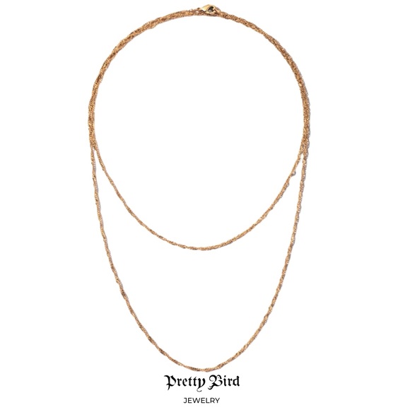 18k Rose Gold Plated Singapore Chain - Picture 1 of 1